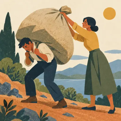 Tranh minh họa từ burden