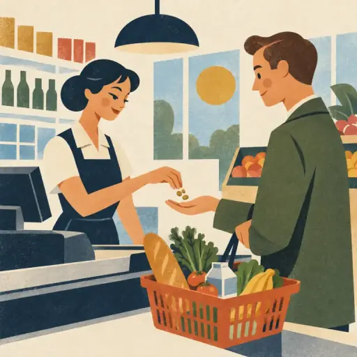 Tranh minh họa từ cashier