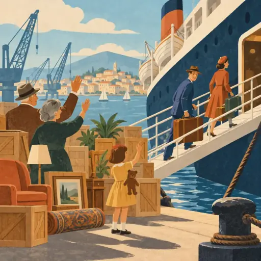 Tranh minh họa từ emigrate