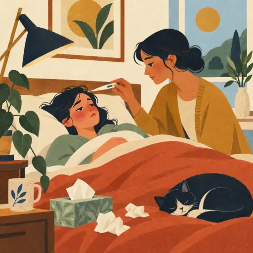 Tranh minh họa từ flu