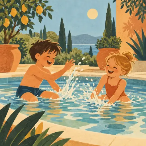 Tranh minh họa từ happily