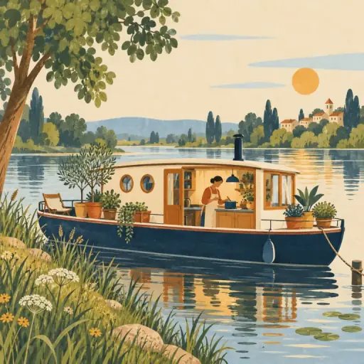 Tranh minh họa từ houseboat