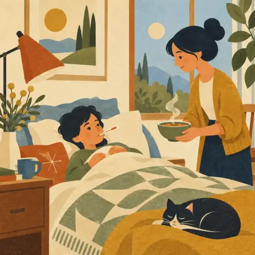 Tranh minh họa từ illness