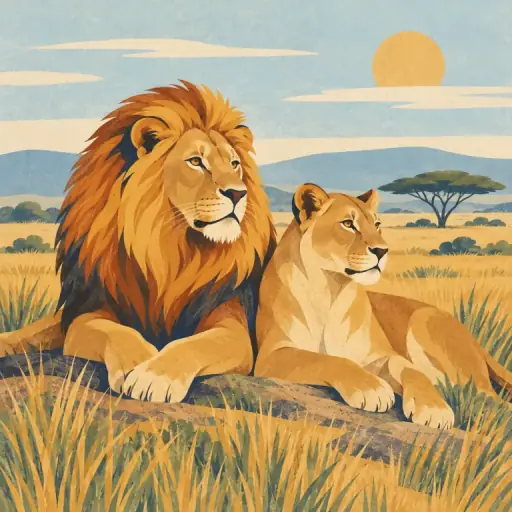 Tranh minh họa từ lion