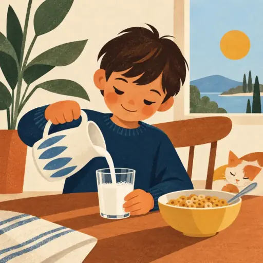 Tranh minh họa từ milk