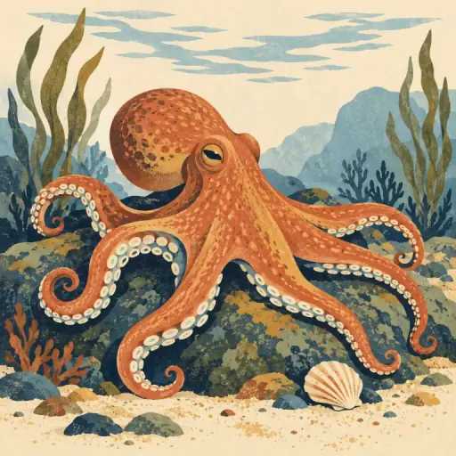 Tranh minh họa từ octopus