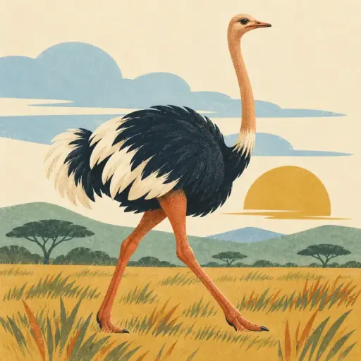 Tranh minh họa từ ostrich