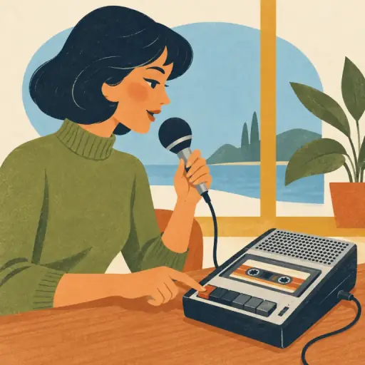 Tranh minh họa từ tape-recorder