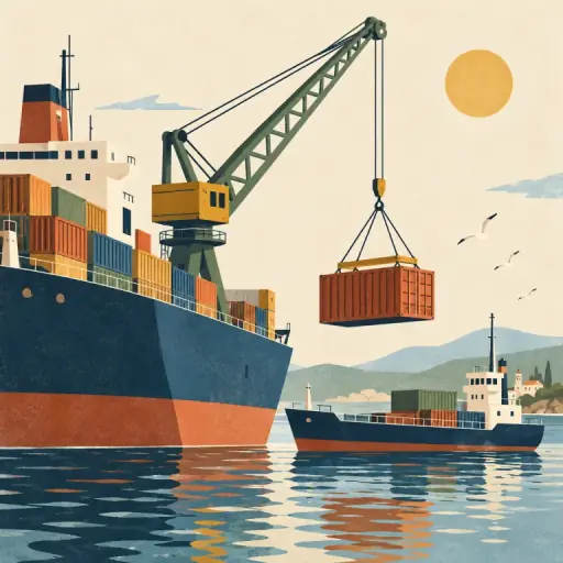 Tranh minh họa từ transship