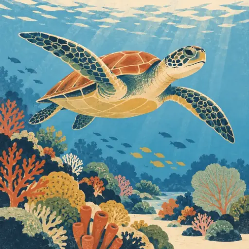 Tranh minh họa từ turtle