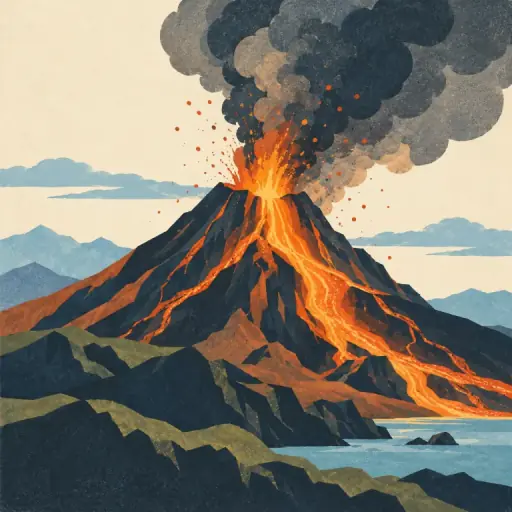 Tranh minh họa từ volcanic
