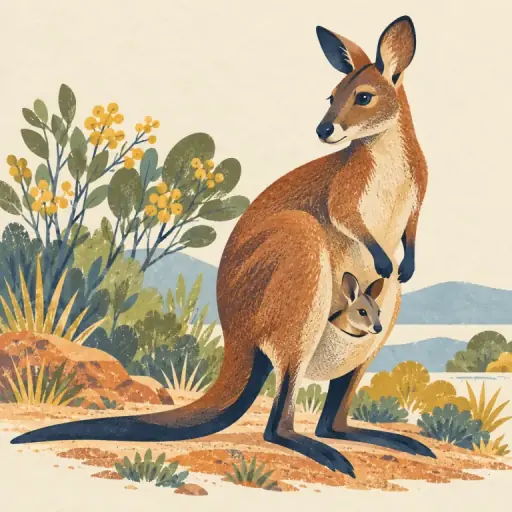 Tranh minh họa từ wallaby