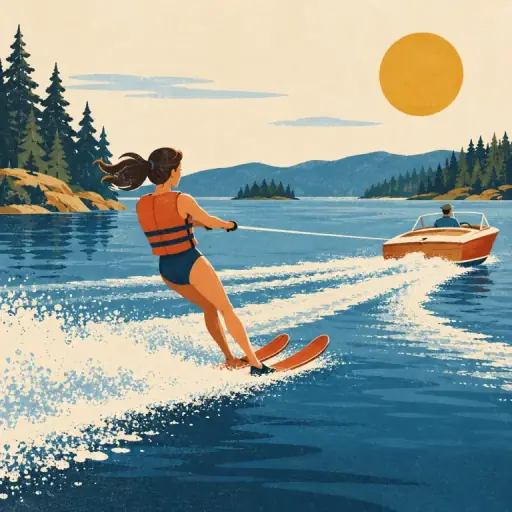Tranh minh họa từ waterskiing